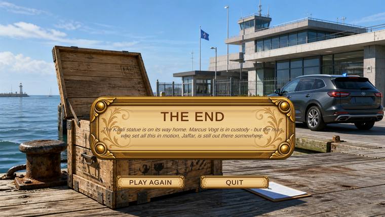 The closing scene of the game